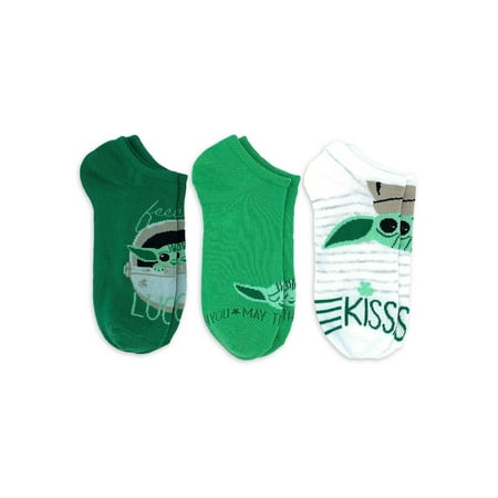 Star Wars The Mandalorian St. Patrick's Day Women's No Show Socks, 3-Pack