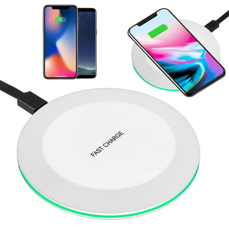 Qi Wireless Charger, EEEKit Ultra-Slim Qi Charging Station Pad Phone Dock for iPhone 11 Xs Max XR XS X 8 Plus Samsung Galaxy S10 S10 Plus S10E S9 S9 Plus Note 9 8 5 Nexus and all Qi-Enabled