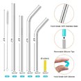 thumbnail image 4 of Tunhigl 16-Pack Reusable Stainless Steel Straws with Travel Case & Cleaning Brushes - Eco-Friendly Metal Drinking Straws for Smoothies, Iced Coffee & Cocktails, 4 of 7