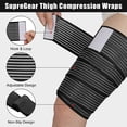 thumbnail image 2 of SupreGear 2-Pack Thigh Compression Wrap, Adjustable Leg Support Sleeves, Black, 59 inch, 2 of 7