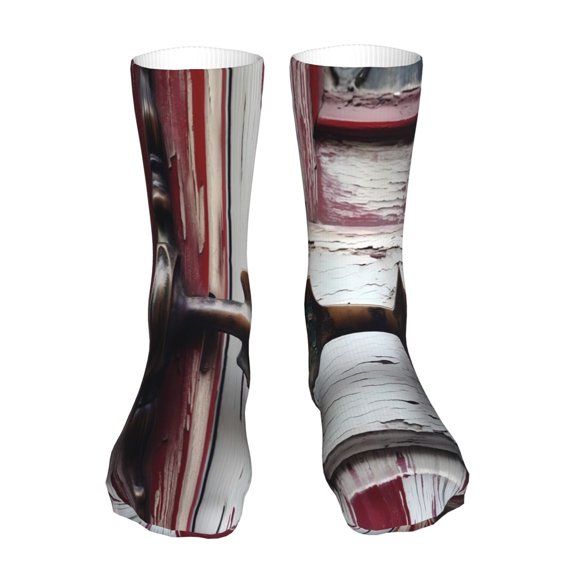 Salouo Rustic Door Handle Closeup Pattern Fun Novelty Crew Socks,Casual Athletic Socks Neutral Socks