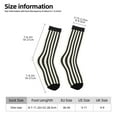 thumbnail image 2 of Balery Black And White Thick Stripes Calcetas Largas con Estampado para Hombre y Mujer – Suaves y Transpirables, Talla Única (US 5-11), 2 of 6
