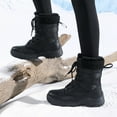 thumbnail image 4 of Mid Calf Winter Hiking Boots for Women Fleece Lined Thermal Non Slip Outdoor Trekking Skiing Snow Booties, 4 of 7