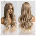 thumbnail image 1 of EASIHAIR Ombre marrón claro rubio platino largo ondulado parte media peluca de pelo Cosplay Natural resistente al calor peluca sintética para mujeres Tan Jianjun unisex, 1 of 2