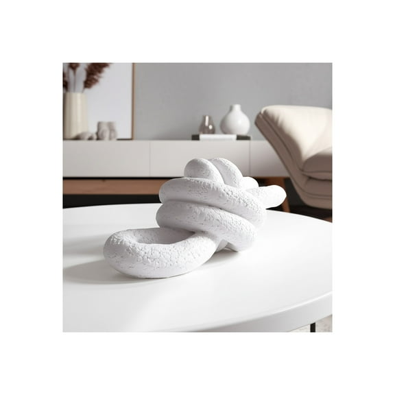 Sculpture Decorative Object Resin Polyresin Modern Knot Design for Home Office Bedroom Living Room Decor - 3" White