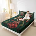 thumbnail image 4 of jejeloiu Cute Christmas Reindeer Queen Sheet Sets,Chic Xmas Tree Flat Sheet,Happy New Year Queen Fitted Sheet For Boys Girls,Flat Sheet,Super Cozy Room Decor,4pcs, 4 of 7