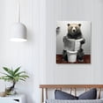 thumbnail image 4 of Acheng  Funny Brown Bear Toilet Wall Art Black And White Canvas Kids Bathroom Wall Decor Farmhouse Animal Pictures Print Bathroom Wall Decorations Office Bedroom Framed Artwork  12x16 in, 4 of 5