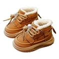 thumbnail image 4 of Quealent Winter Baby Snow Boots with Zip & Faux Furry Infant Boys Girls Booties Non-slip Sole Outdoor Warm Shoes for Toddler Brown for Size 11, 4 of 9