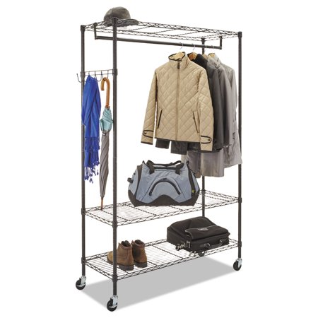 Wire Shelving Garment Rack 40 Garments 48w X 18d X 75h Black