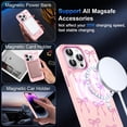 thumbnail image 3 of Pink Cute Bow Phone Case for iPhone 15 Pro Max 6.7", Compatible with MagSafe, Ribbon Bowknot Pattern Print Design Magnetic Case for Women Girls Soft TPU Hard PC Back Shockproof Funda Cover, 3 of 5