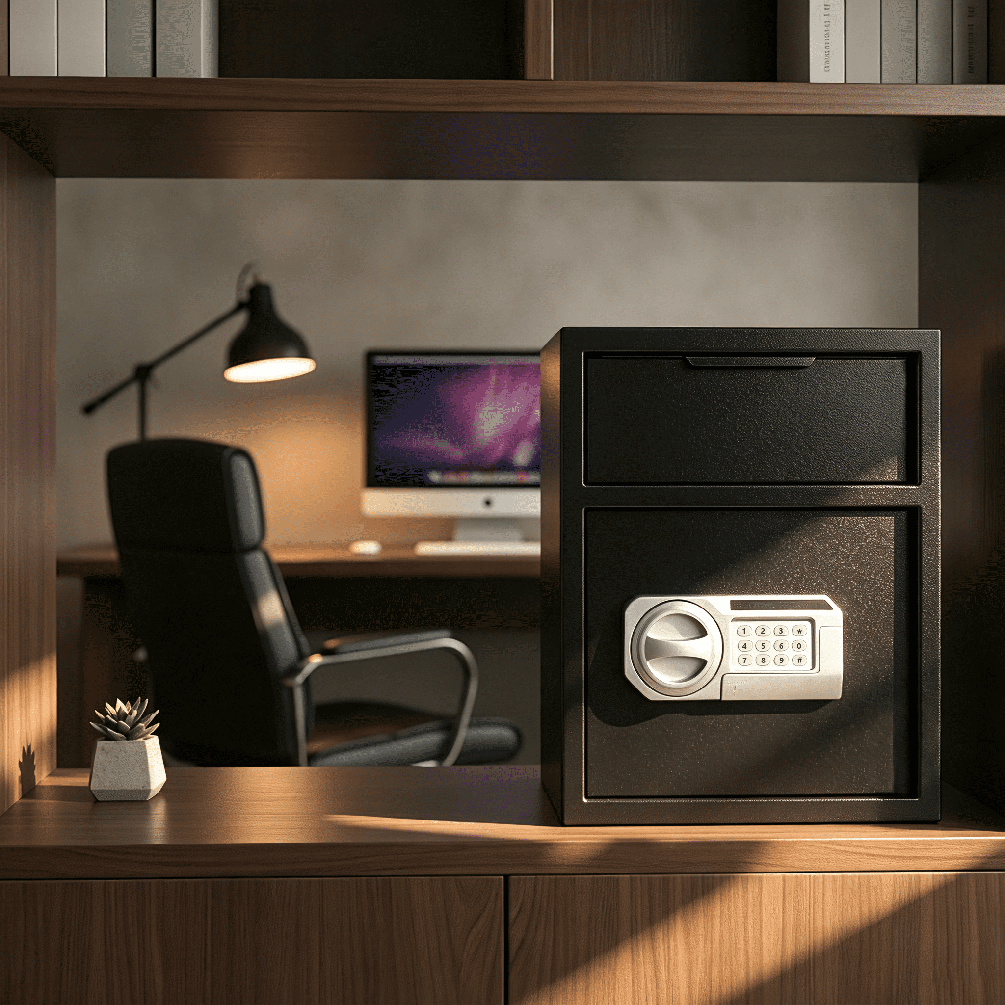 Commercial Safe With Drop Slot For Cash Deposits, Multi-Scene Safe For Office, Household & Commercial Use, Equipped With Password Lock, Emergency Override Keys