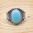 thumbnail image 4 of Earth Gems Jewelry Arizona Turquoise Ring Sterling Silver Ring Men's Ring Statement Ring Bohemian Ring for Men's, 4 of 6