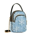 thumbnail image 7 of FORMRS Crossbody Bag for Women Quilted Travel Shoulder Cell Phone Purse with Chain Strap Handbag, Blue Snowflake, 7 of 7