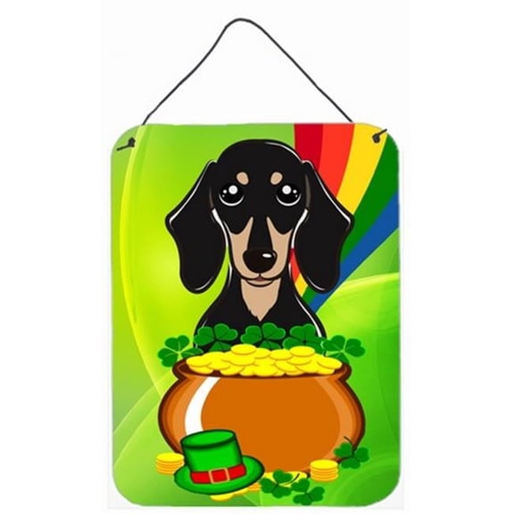 Smooth Black & Tan Dachshund St. Patricks Day Wall or Door Hanging Prints