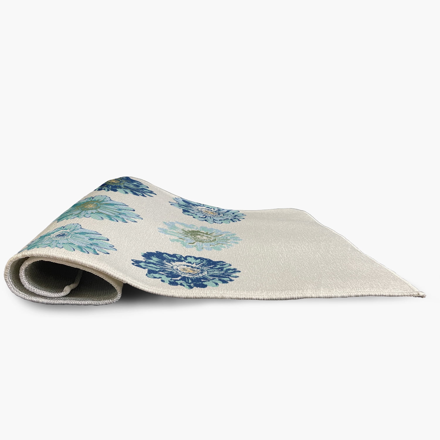 Simply Daisy 5' x 7' Dark Cobalt Blue Gypsy Floral Spring Chenille Indoor/Outdoor Rug