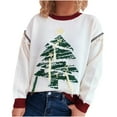 thumbnail image 4 of Tauxra Sweaters for Women Casual,Long Sleeve Sweaters for Women,Women's Contrast Color Round Neck Long Sleeve Knit Sweater,Printed Pullover,Womens Sweaters Pullover, 4 of 5