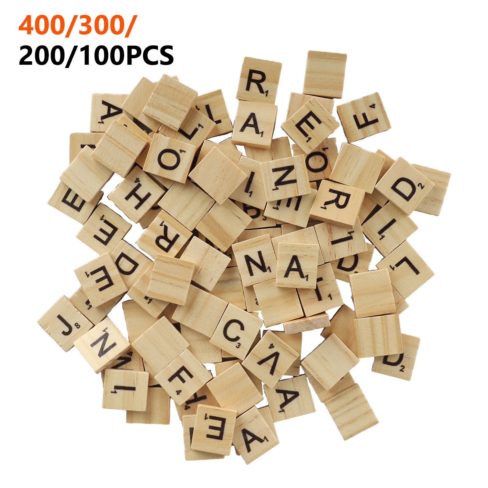 400 300 200 100pcs Wood Scrabble Tiles