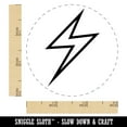 thumbnail image 2 of Lightning Bolt Thunderbolt Outline Self-Inking Rubber Stamp Ink Stamper - Blue Ink - Small 3/4 Inch, 2 of 7