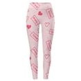 thumbnail image 4 of Tosmy Women's Leggings Valentine's Day Womens Valentine Print Exercise Yoga Leggings Casual Comfort Leggings Home Pants, 4 of 6