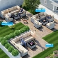 thumbnail image 7 of 7-Piece Patio Furniture Set, Outdoor Patio Furniture with Thick Cushions, Modular Patio Sofa, Dual-Strand Wicker Rattan, Rust-Resistant Frame, Backyard Furniture for Garden, Deck, Khaki, 7 of 7