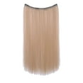 thumbnail image 2 of Real Silk Wig-Hair Extensions Real Human Hair Remy Wire in Hair Extensions Secret Fish Line Hair Piece with 2 Clips Long Straight 20 Inch, One-Piece Ear-Dyeing Wig Flax Gold, Plasticwedding, 2 of 9