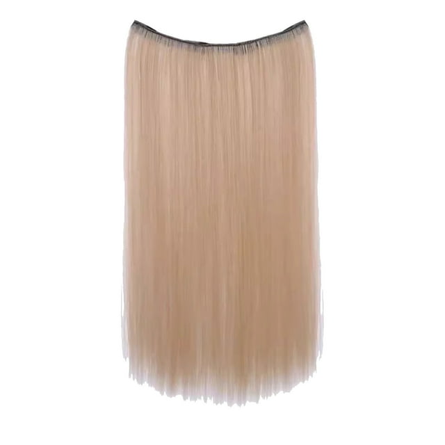 Makeup|Bradem wig April Deals Hair Extensions Real Human Hair Remy Wire In Hair Extensions Secret Fish Line Hair Piece With 2 Clips Long Straight 20 Inch, 1 piece ear-hanging dyed wig