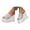 White, variant on Slippers for Women Platform Sandals Wedge Slip on Shoes Peep Toe Lace Mesh High Heels