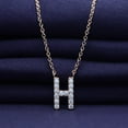 thumbnail image 2 of 18K Rose Gold Plated Initial Necklace | Moissanite Diamond Alphabet Necklace | Dainty Necklaces for Her | Letter "H" Pendant Necklace |18" + 2" Adjustable Chain, 2 of 6