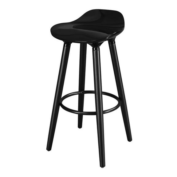 Pemberly Row Modern / Contemporary 29" Bar Stool in Noir Black