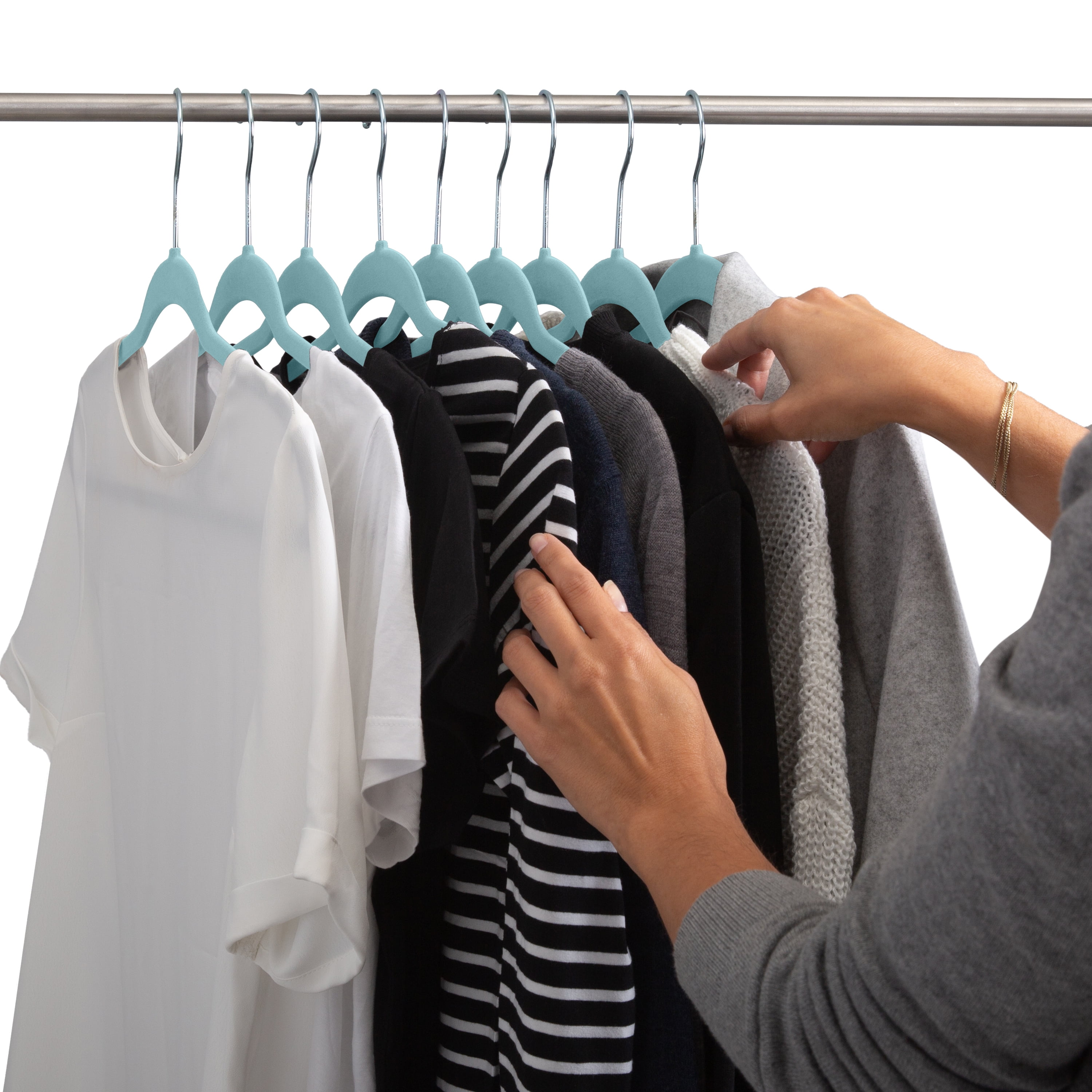 Simplify Slim Velvet Plastic Clothes Hangers, 25 Count