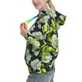 thumbnail image 2 of Lsque Teal floral elegance Pattern Casual Women's Hoodie,Hooded Sweatshirt with Kangaroo Pocket,Pullover Hoodie with Eye-catching Drawstrings-Small, 2 of 7