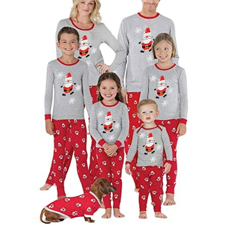 

AMILIEe Family Christmas Pajamas Set Nightwear Parent-Child Santa Print Long Sleeve Sleepsuit