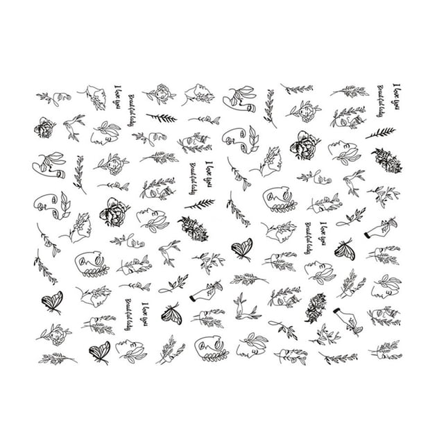 Seitruly Pegatinas para uñas, calcomanías en relieve 3D, impresión de deslizadores de belleza para manicura, decoración DIY, adhesivo, accesorios de Juegos de manicura WG253 Seitruly CE012223-17B