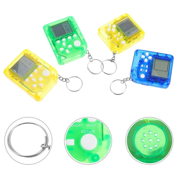 ifundom 4pcs Retro Game Keychains with Sound Effects, Assorted Colors, Video Game Controller Key