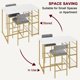 thumbnail image 3 of Kitchen mesa set dining mesa y 2 forrado sillas con almacenamiento estante-ideal para para small spaces apartment in blanca y gold, 3 of 7