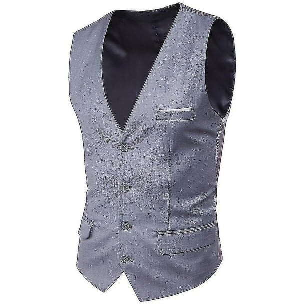 Chaleco para hombre Chaleco formal de negocios sólido con un solo botonadura