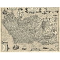 thumbnail image 2 of Ortelius 24x19 Gold Ornate Wood Framed with Double Matting Museum Art Print Titled - Ireland - Ortelius 1606, 2 of 4