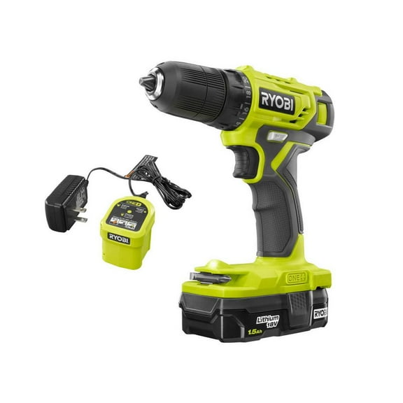NEW Ryobi 18-Volt ONE Cordless 3/8 in. Drill/Driver Kit (PDD209K) with 1.5 ah lithium battery and charger