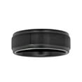 thumbnail image 3 of Brilliance Fine Jewelry Men's Black Tungsten Step Edge Satin Comfort Fit 8MM Wedding Band - Mens Ring, 3 of 5