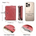 thumbnail image 3 of Contact's Women’s Small Coin Purse Rectangle Kiss Lock Coin Pouch Vintage Bifold Rfid Wallet for Woman, Rose pink, 3 of 8