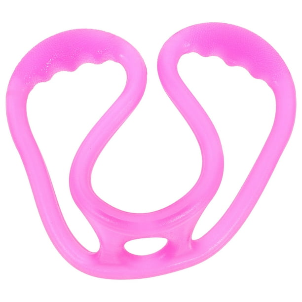GOOHOCHY Banda de tensión de yoga de silicona Figura portátil multifuncional Cuerda de tracción elástica de silicona en forma de 8 Banda de resistencia de yoga para fitness (rosa)