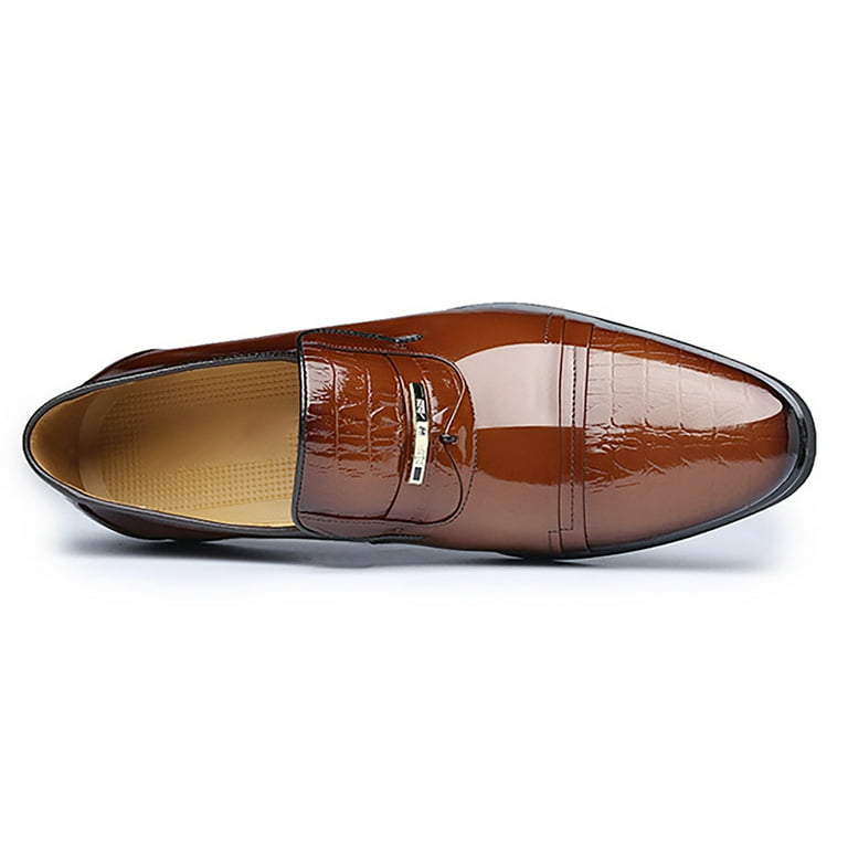 Vedolay Men's Slip on Oxford Dress Shoes Classic Calfskin(Brown,11) -  Walmart.com