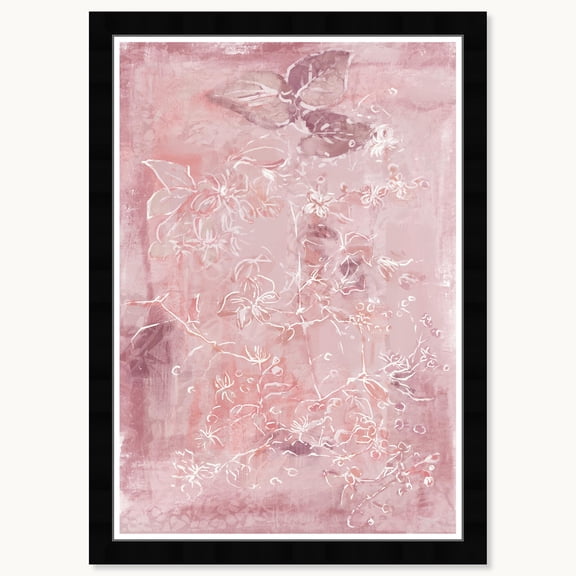 Wynwood Studio Prints Floral Prints 15" x 21", Black Frame, Faded Sunset Flower