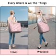 thumbnail image 5 of Pink and White Checkerboard Pattern Travel Tote Bags for Women Carry On,Large Weekender Bags for Women Travel,Multi Functional Duffle Bag for Work,Shopping,Sports, 5 of 5