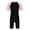 Pink&Black, variant on Kids Boys Girls One Pieces Swimsuit Zipper Front Rash Guard Set UPF 50+ Sun Protection Blue&Black 10