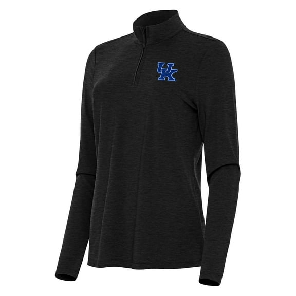 Women's Antigua Heather Black Kentucky Wildcats Bright Quarter-Zip Top
