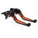 thumbnail image 1 of Palancas de freno y embrague largas y cortas para Yamaha YZF R1 2002-2003, palanca de freno ajustable de motocicleta, aleación de aluminio, cabeza negra, mango naranja, 1 juego, 1 of 1