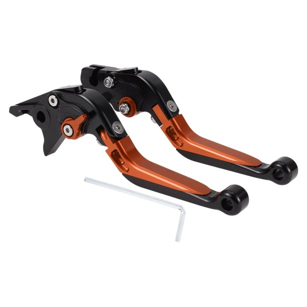 Palancas de freno y embrague largas y cortas para Yamaha YZF R1 2002-2003, palanca de freno ajustable de motocicleta, aleación de aluminio, cabeza negra, mango naranja, 1 juego