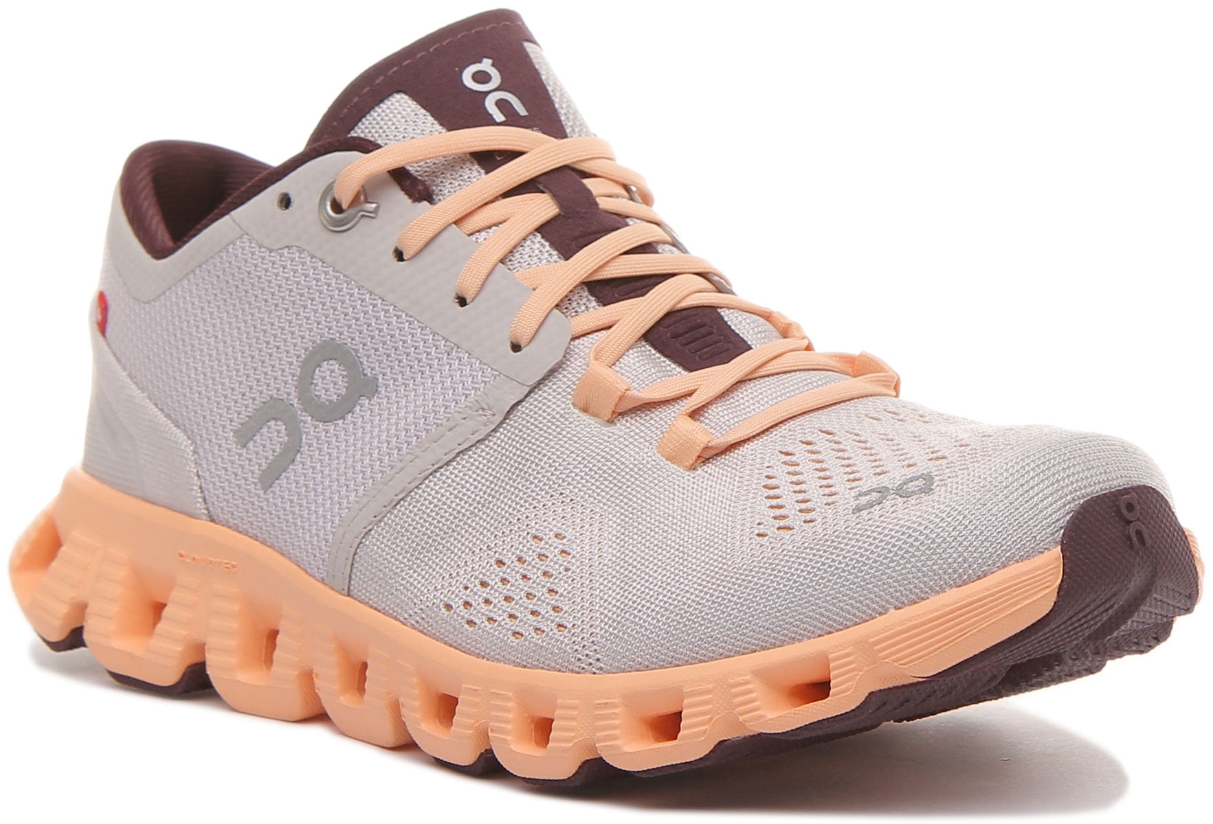 On Running Cloud X Women's Lace Up Running Shoes In Silver Size 5