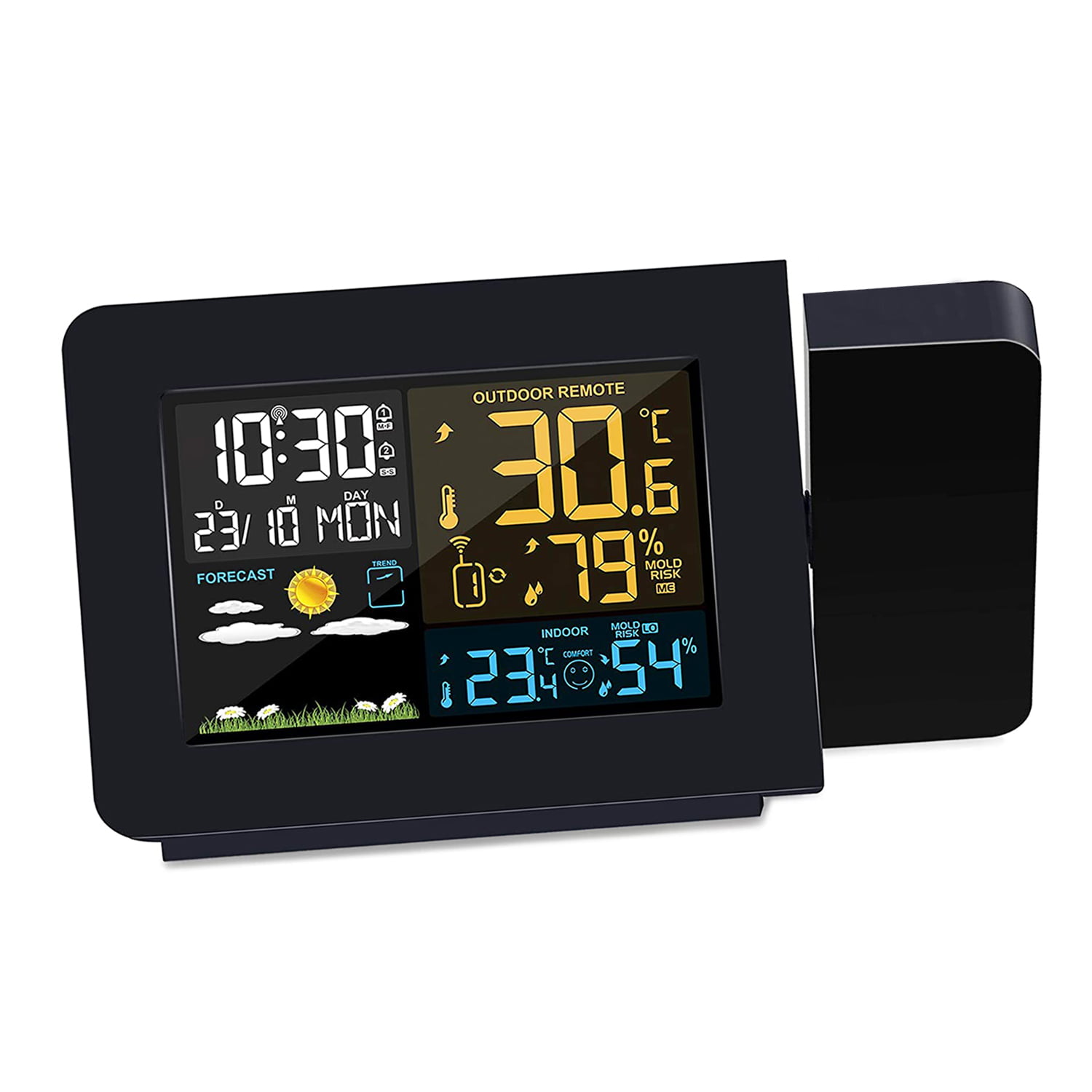 White C87061 La Crosse Technology Dual Alarm Clock with USB Charging Port 